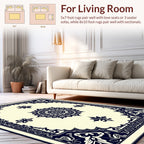 Elaborate Indigo Floral Medallion Rug
