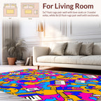 Abstract Musical Guitars and Keyboards Pattern Rug