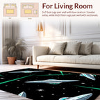 Retro Space UFOs and Green Rays Rug
