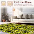 Bold Yellow Abstract Tile Pattern Rug