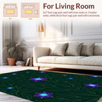 Dark Floral Print With Blue Accents Rug