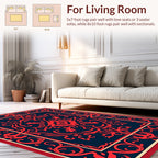 Classic Red Navy Ormolu Motif Rug