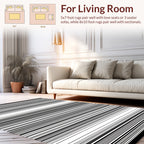 Minimalist Black White Stripe Rug