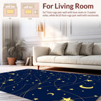 Night Sky Celestial Star Pattern Rug
