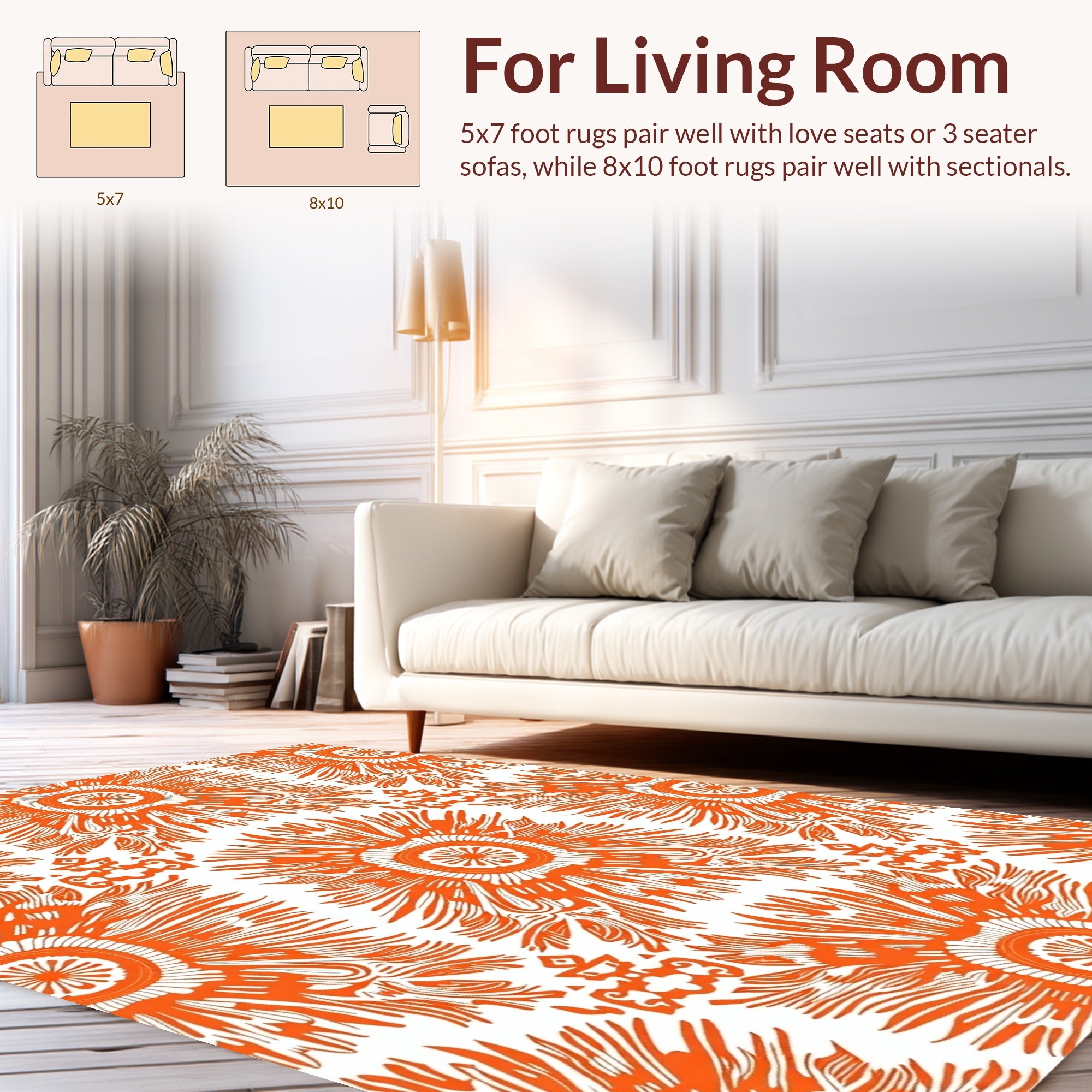 Vibrant Sunburst Style Pattern Rug