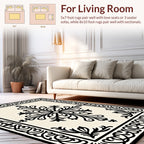 Traditional Floral Scroll Work Pattern Rug