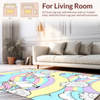 Whimsical Unicorn Rainbow Swirl Pattern Rug