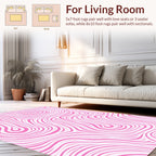 Pink Abstract Swirl Pattern Rug