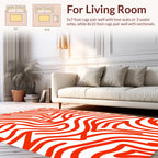 Bold Orange Abstract Lines Rug