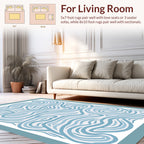 Abstract Blue Swirl Pattern Rug