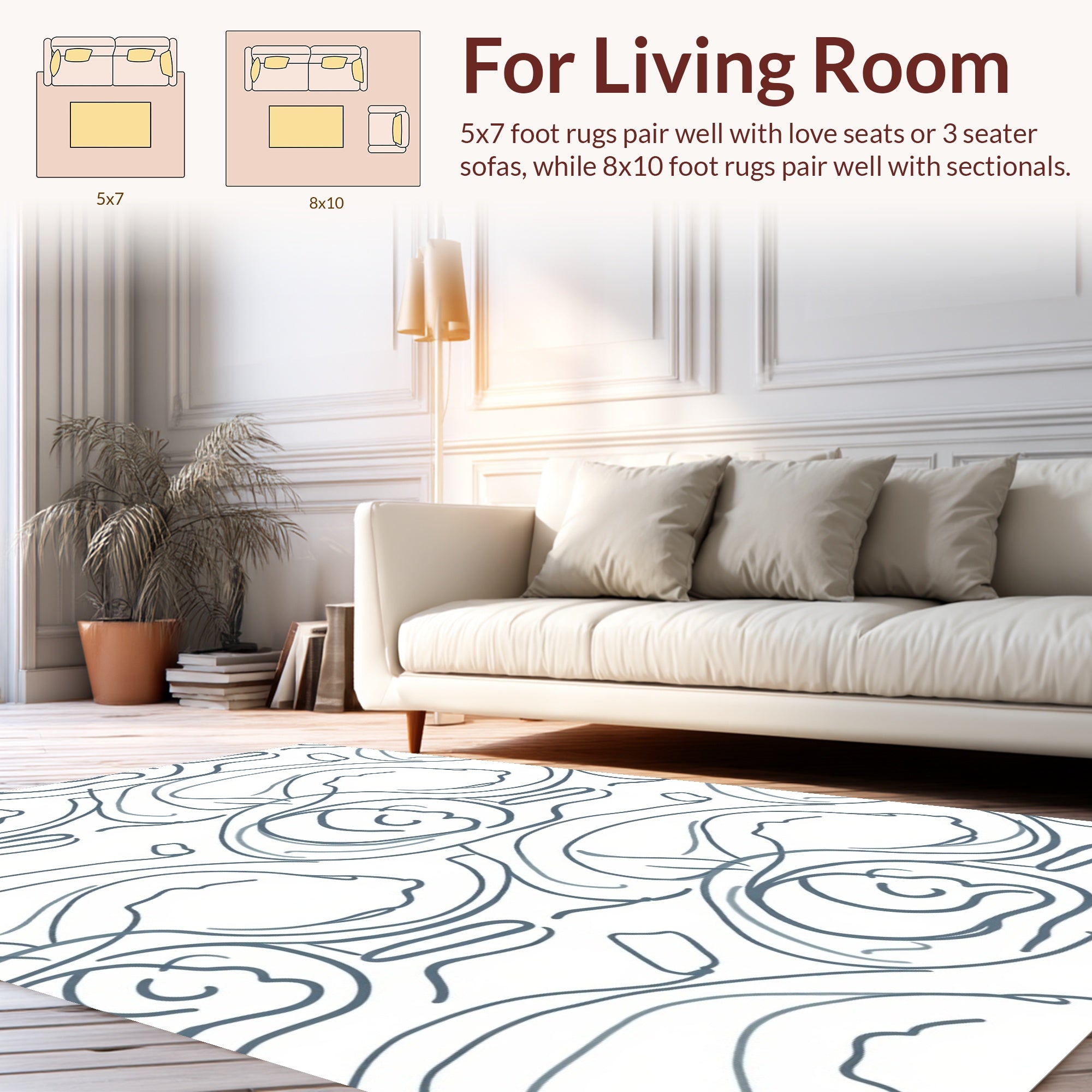 Abstract Contour Face Pattern Design Rug