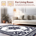 Classic Floral Scrollwork Mandala Pattern Rug