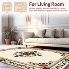 Ornate Floral Scrollwork Border Design Rug