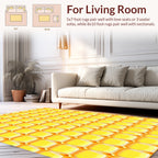 Golden Honeycomb Grid Design Rug