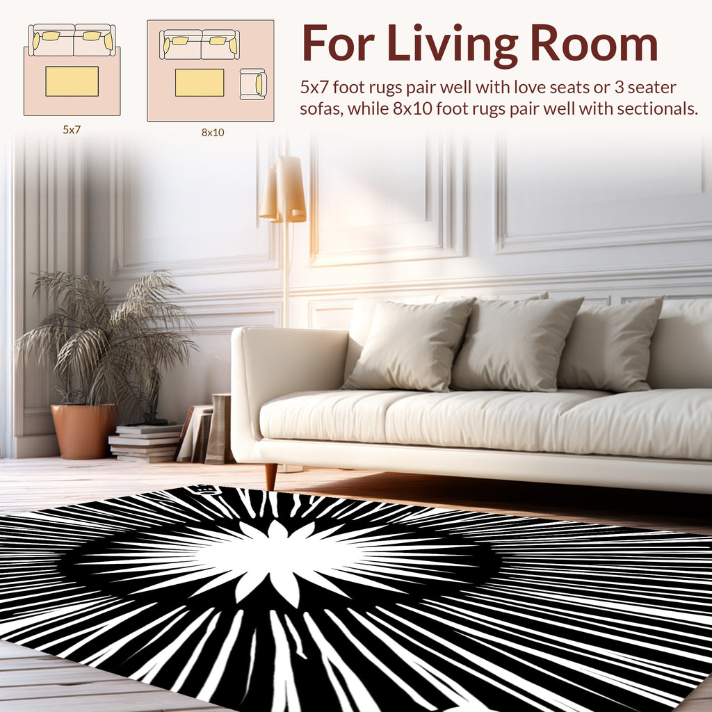 Bold Sunburst Abstract Pattern Rug