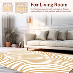 Golden Tan Abstract Swirl Pattern Rug