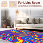 Vibrant Swirl Abstract Pattern Rug