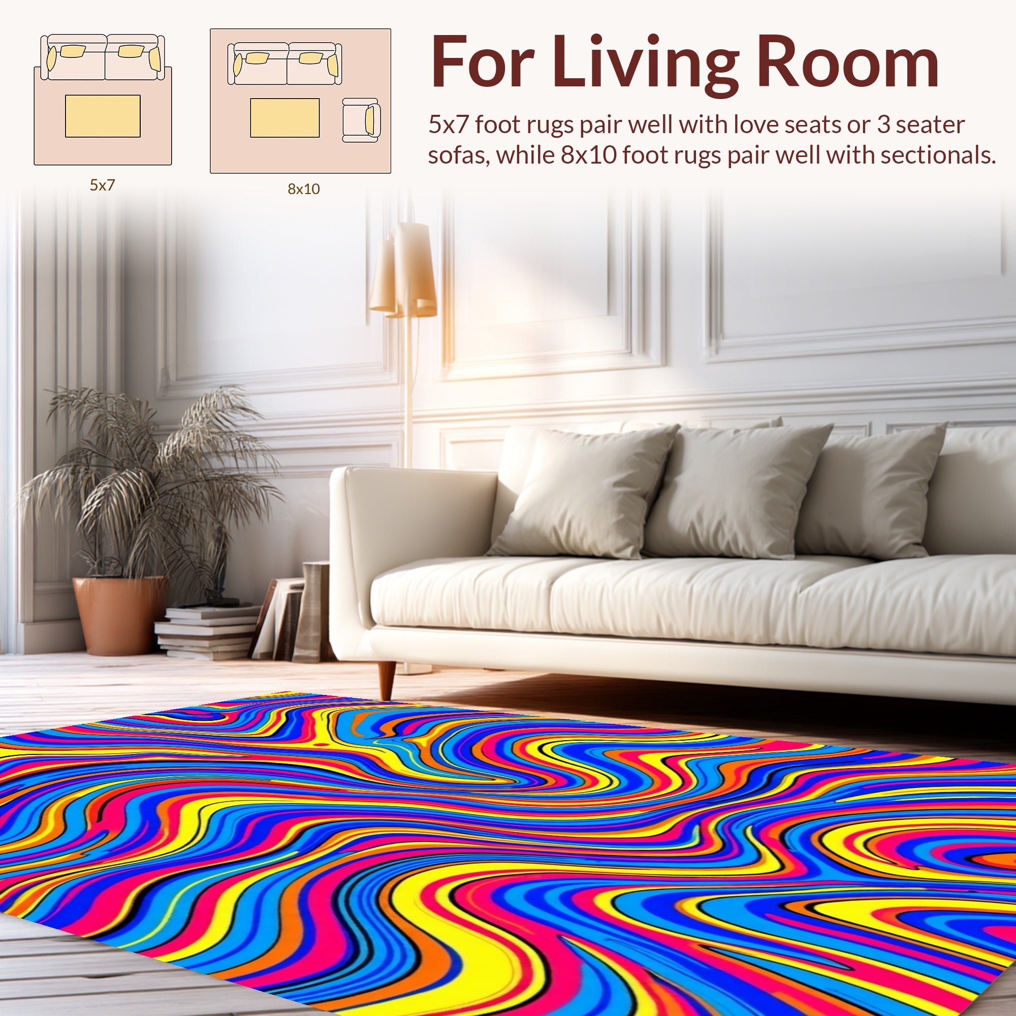Vibrant Swirl Abstract Pattern Rug