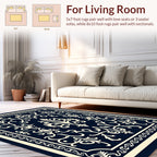 Classic Damask Scrollwork Intricate Design Rug