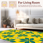 Bold Palm Leaf Pattern Rug