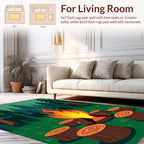 Campfire Scene Woodland Design Rug