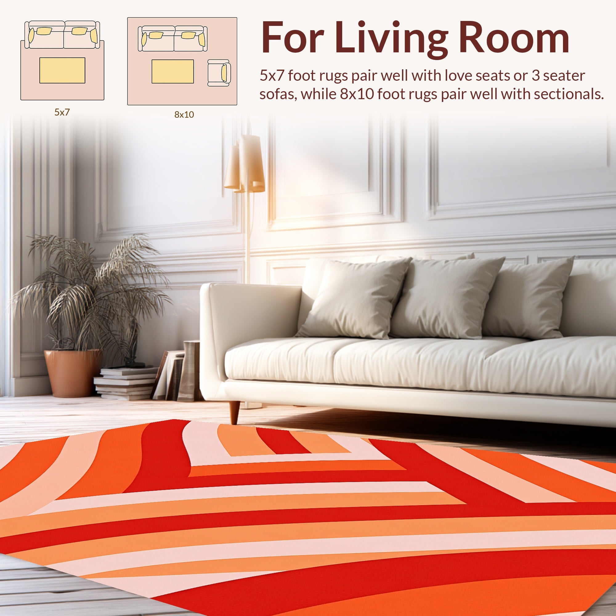 Warm Tones Arc Pattern Design Rug