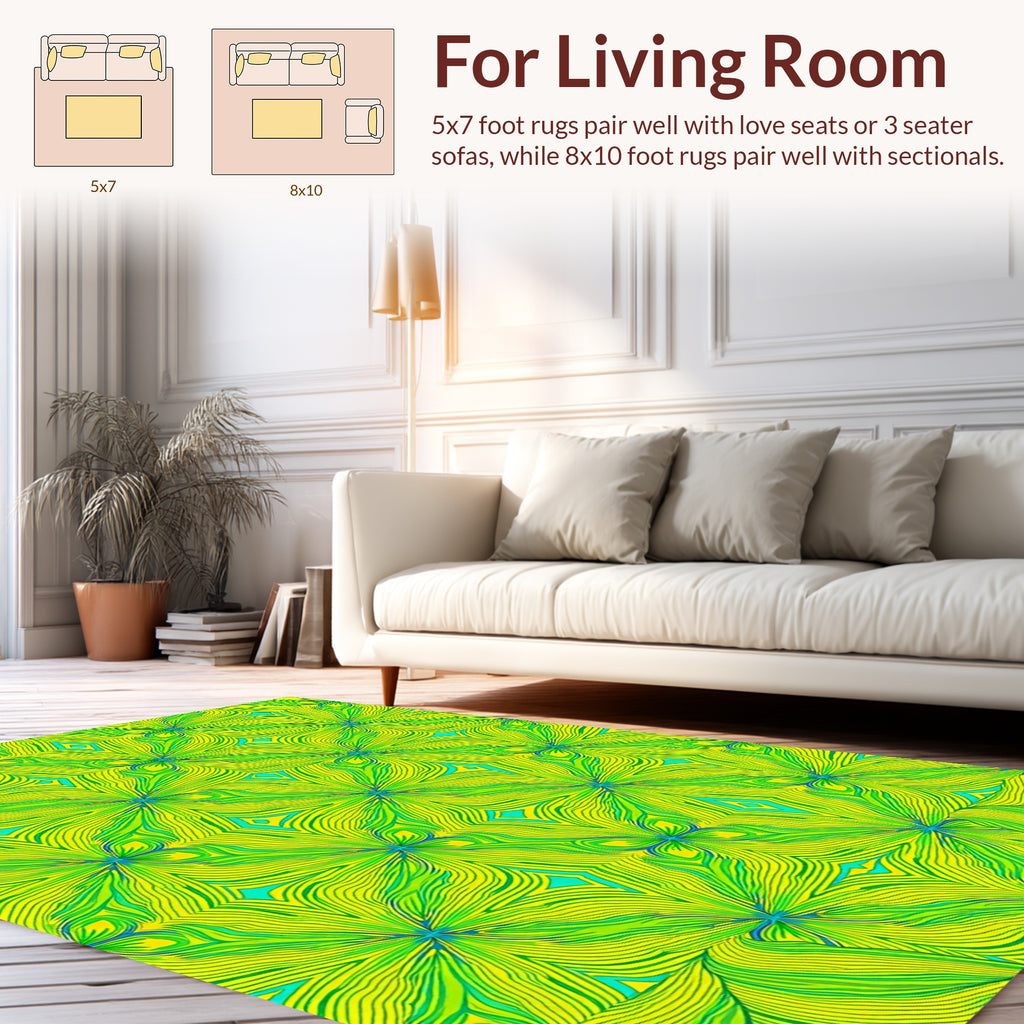 Abstract Psychedelic Floral Pattern Rug