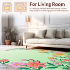 Whimsical Floral Design Background Rug