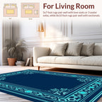 Art Deco Floral Border Design Rug