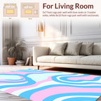 Abstract Pastel Wavy Striped Rug