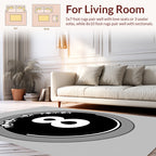 Monochrome Circular 8 Graphic Design Rug