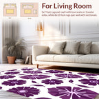 Vibrant Purple Floral Pattern Design Rug
