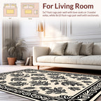 Ornate Traditional Floral Scrollwork Design Rug