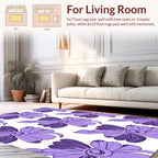 Charming Purple Floral Pattern Rug