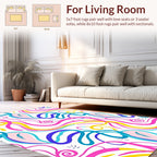 Playful Swirling Ribbon Abstract Design Rug