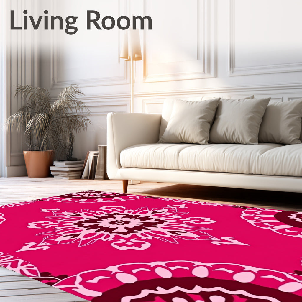Floral Mandala Pink Pattern Rug