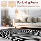 Black and White Swirl Pattern Rug