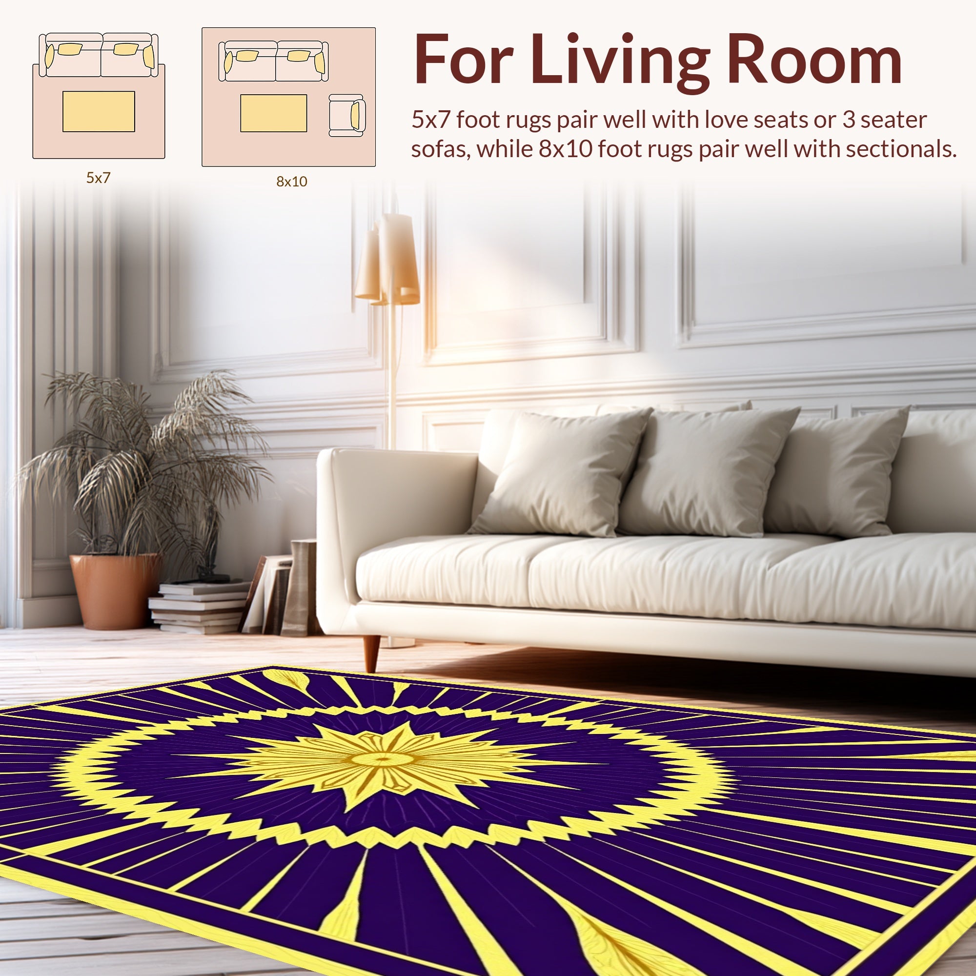 Art Deco Sunburst Pattern Rug