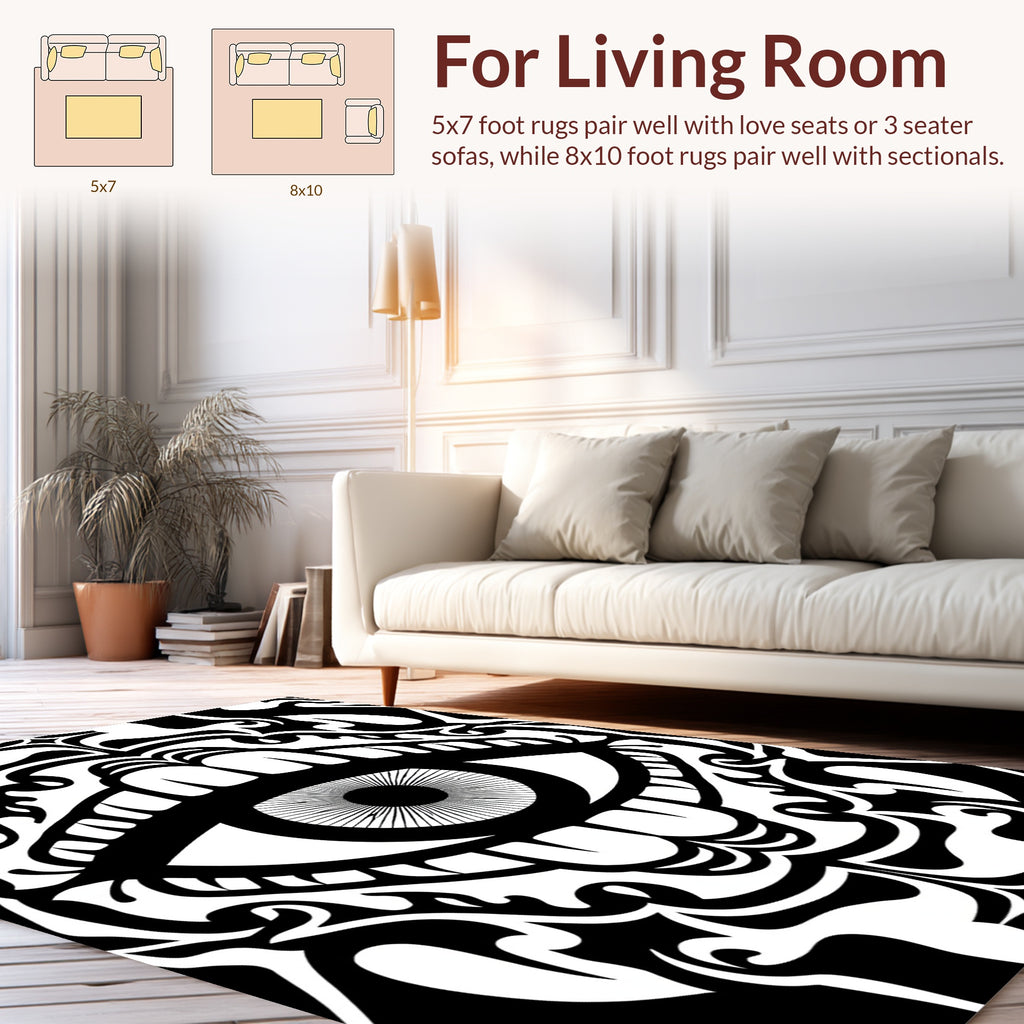 Bold Graphic Eye Pattern Art Rug