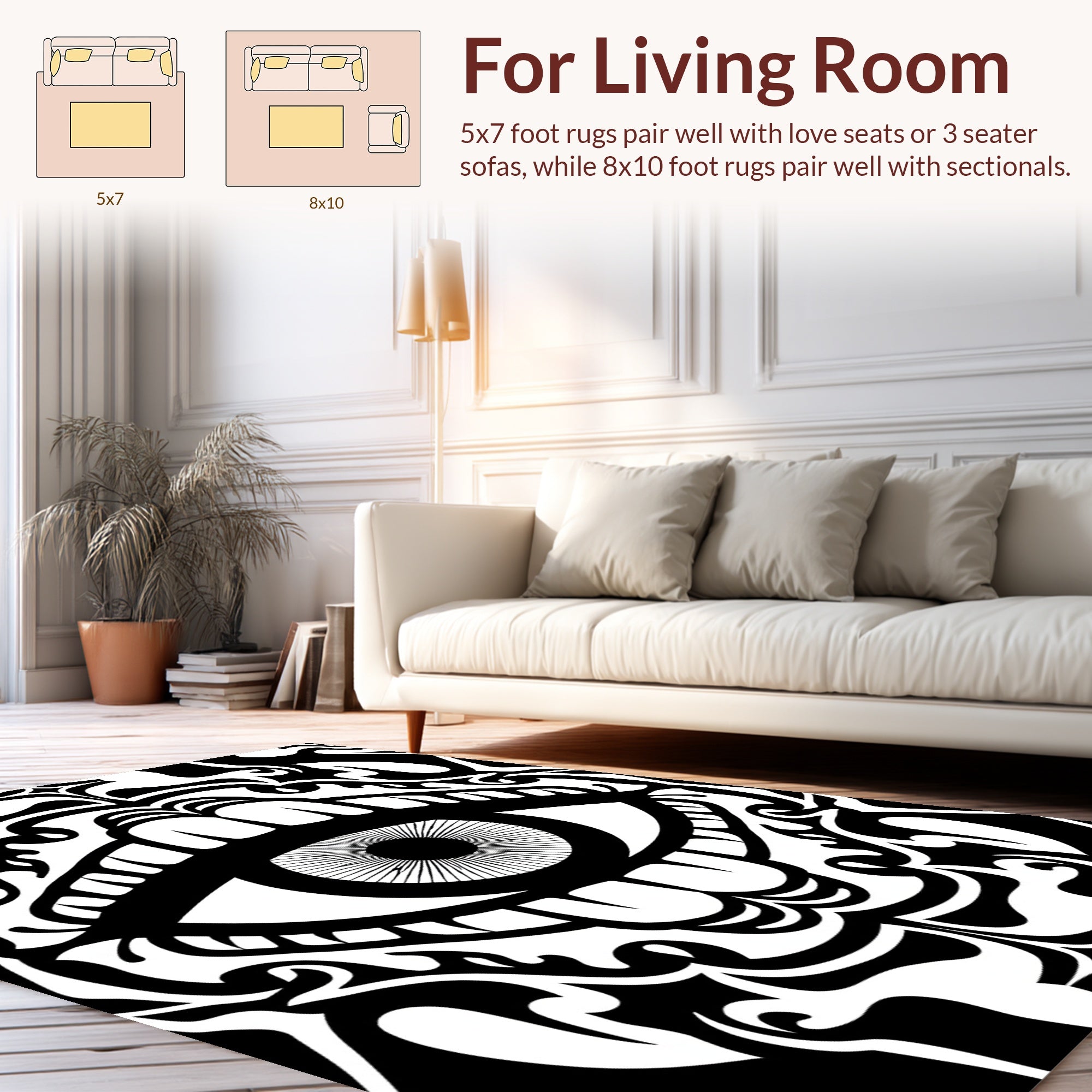 Bold Graphic Eye Pattern Art Rug