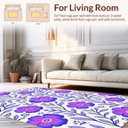 Purple Floral Vine Pattern Rug