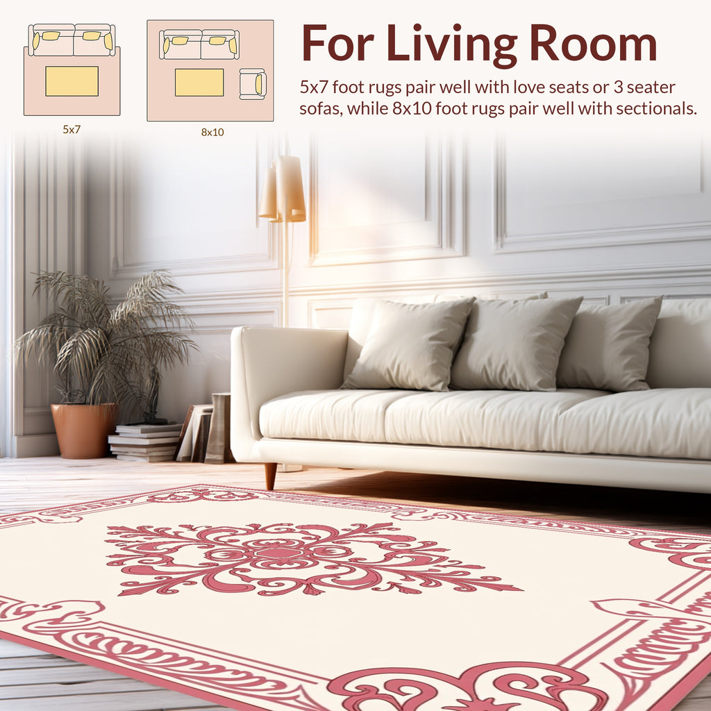 Ornate Paisley Scroll Pattern Rug