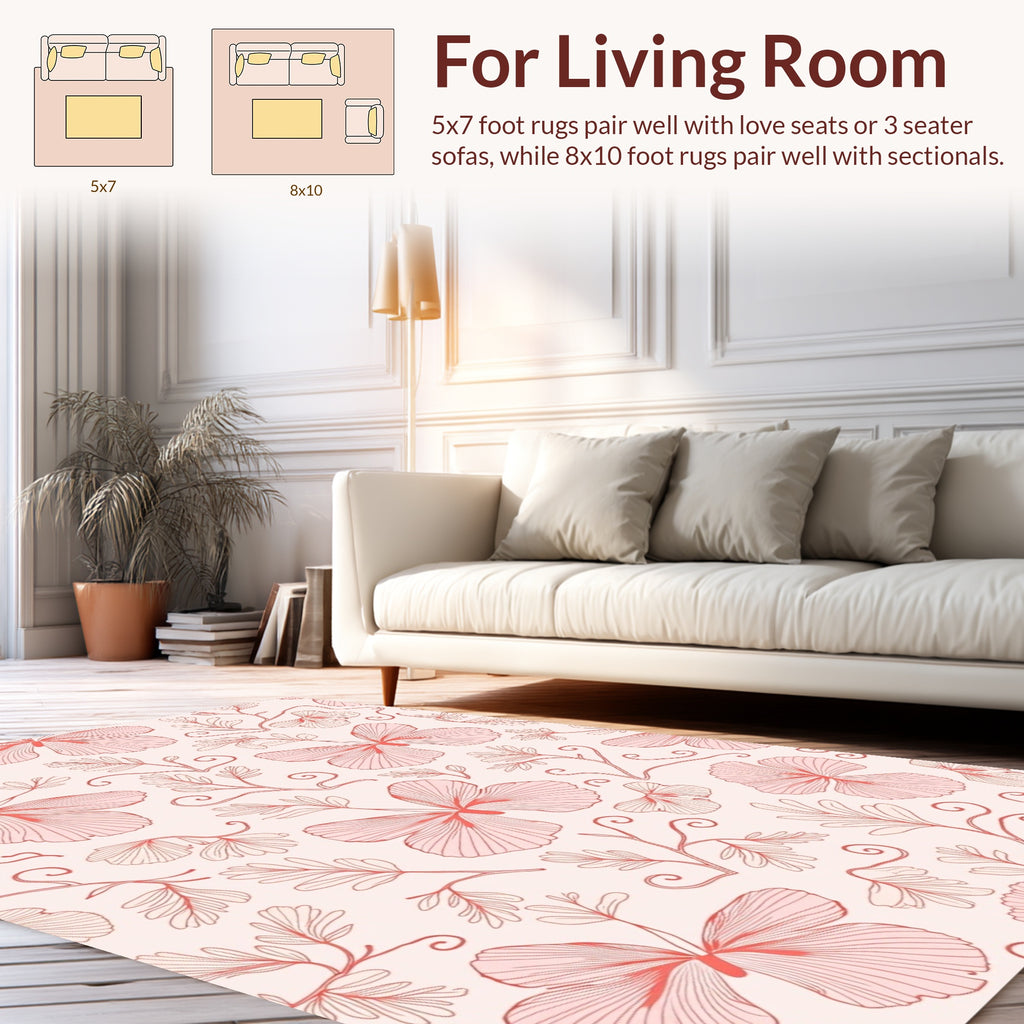 Delicate Floral Vine Pattern Rug