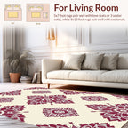 Crimson Floral Medallion Pattern Rug