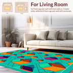 Abstract Geometric Cubes Pattern Rug