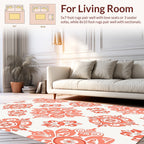 Coral Floral Medallion Pattern Rug