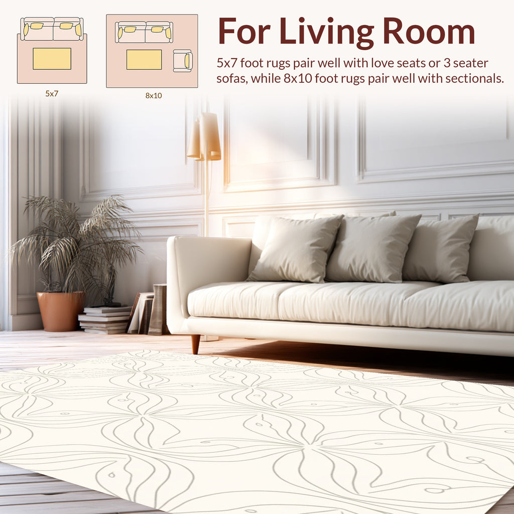 Minimalist Geometric Floral Pattern Rug