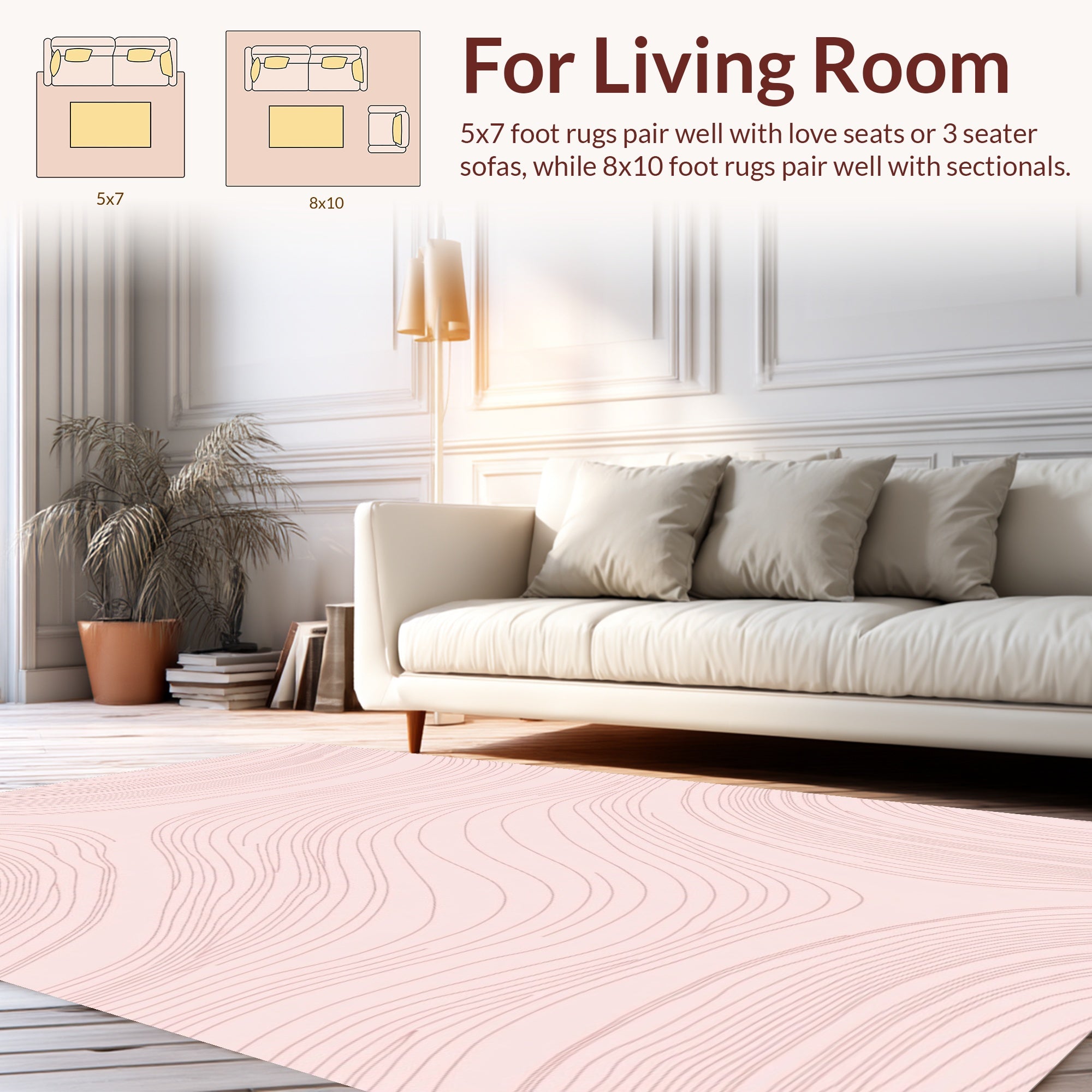 Minimalist Pastel Flowing Lines Rug