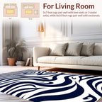 Abstract Dark Wave Pattern Rug