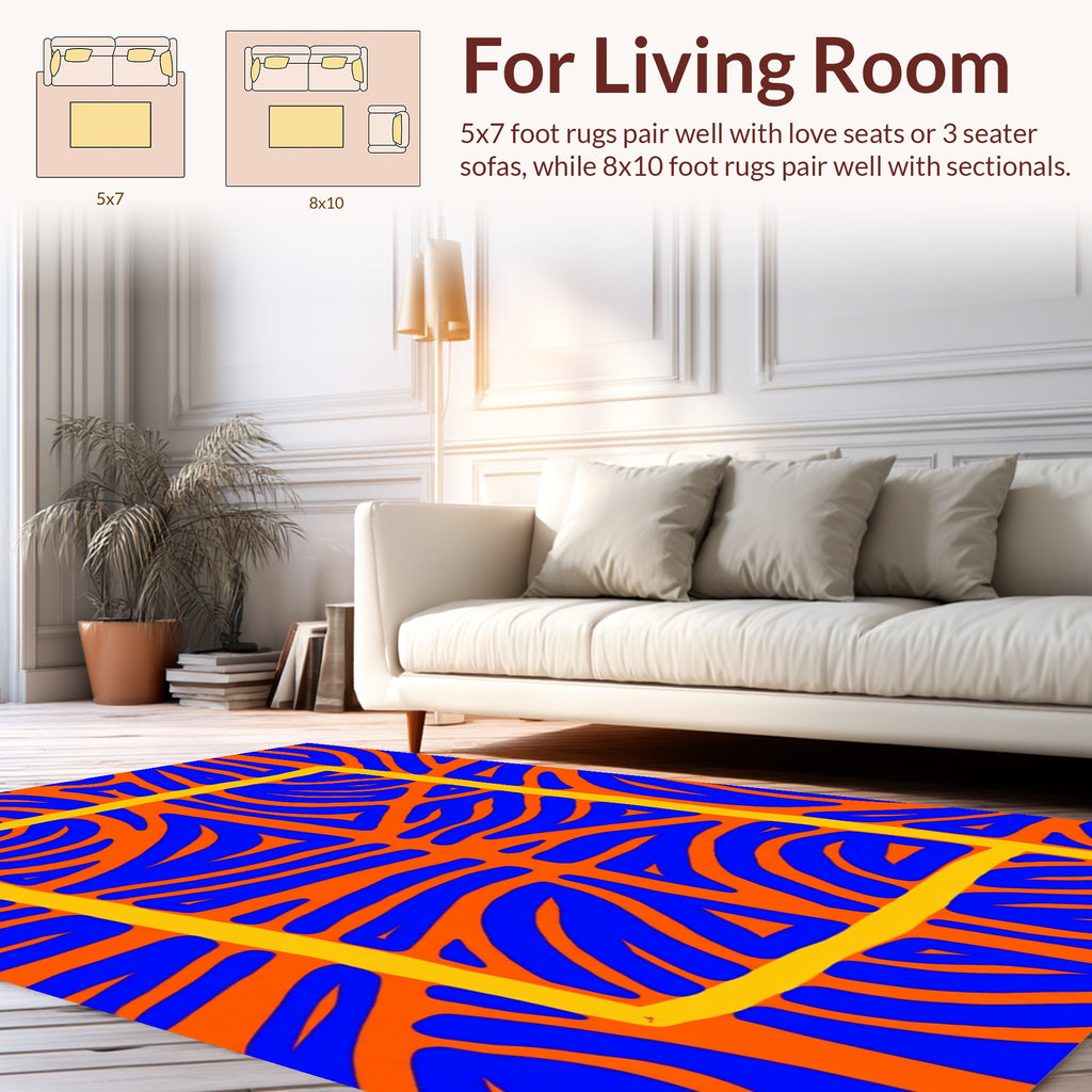 Bold Abstract Lines Square Pattern Rug
